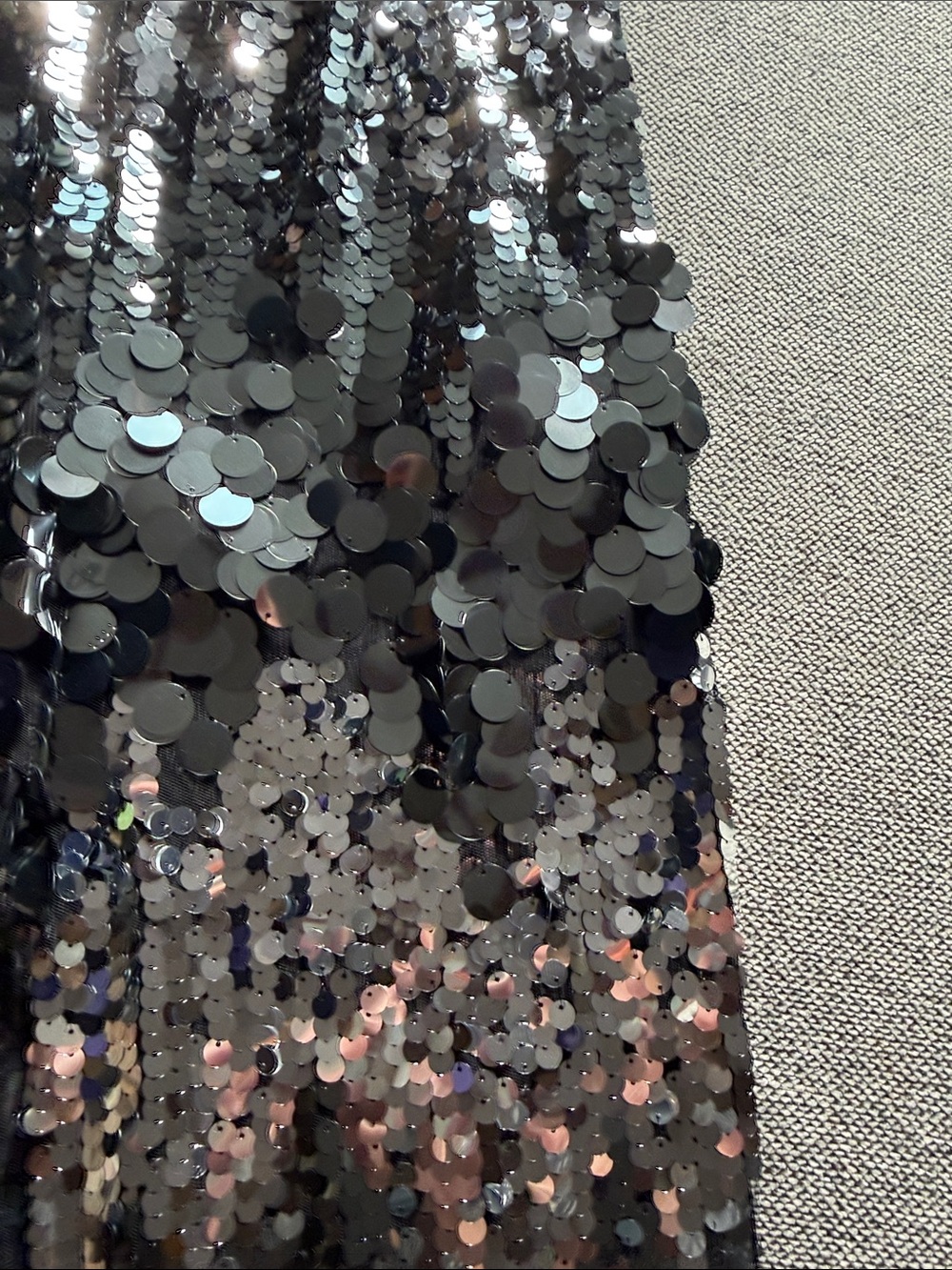 Zara Dark Gray Sequin Midi Skirt NWT sz S super cute on - Picture 9 of 10